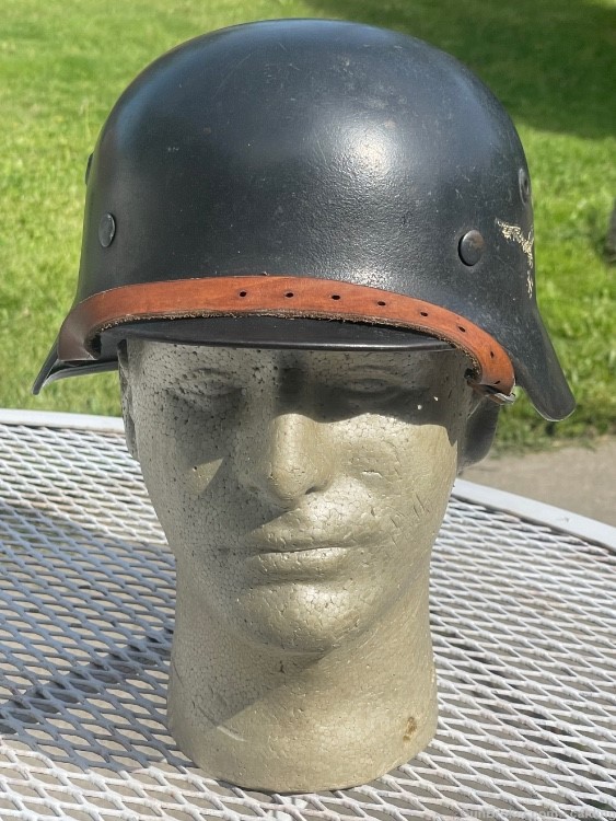 WWII WW2 German Luftwaffe M-40 Combat Helmet with Matching Liner Chin Strap-img-1