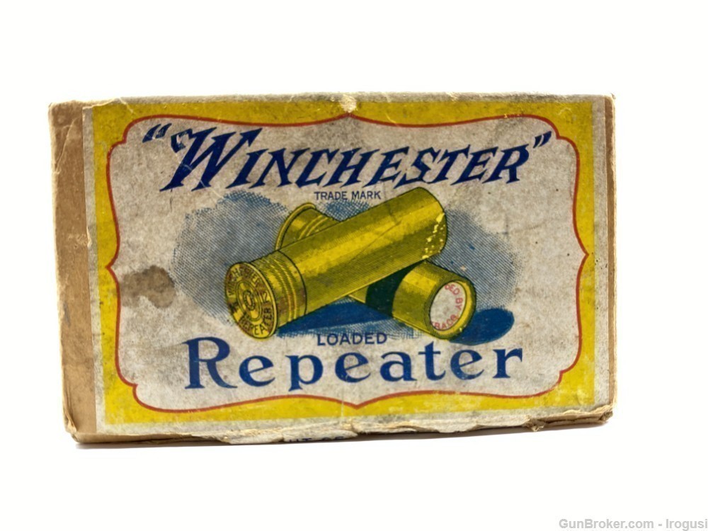 1911 Winchester Repeater Paper Shot Shell Vintage 2 Piece Box 21 Rounds-img-3