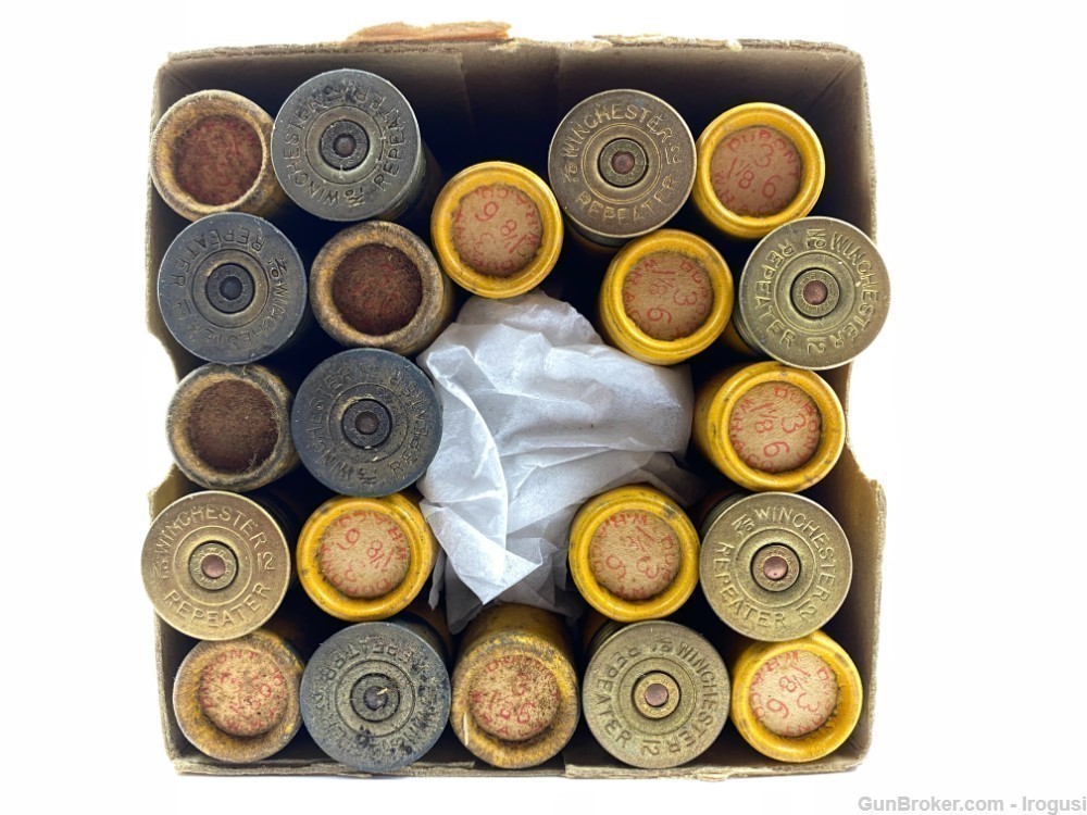1911 Winchester Repeater Paper Shot Shell Vintage 2 Piece Box 21 Rounds-img-7