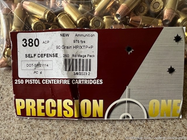 700 Rounds NEW Precision ONe 380 ACP 90 Grain Hornady XTP/HP Bullets-img-1