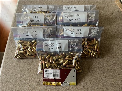 700 Rounds NEW Precision ONe 380 ACP 90 Grain Hornady XTP/HP Bullets