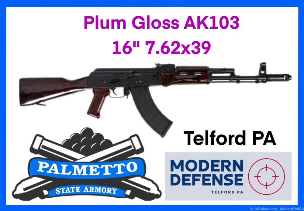 NEW Palmetto State Armory PSA GF3 AK103 7.62x39 Plum Gloss AK47-img-0