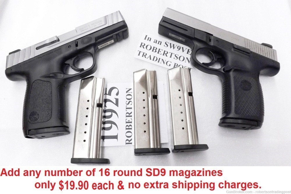 S&W 9mm SW9VE Stainless 2 Tone 17 Shot SD9VE 223900 type VG 1 Magazine-img-12