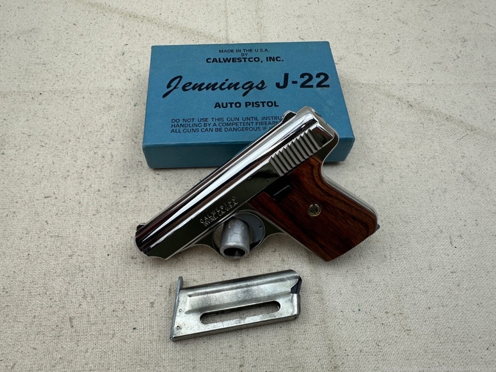 Jennings J-22 .22 L.R. Nickeled. Test Fired Only, in Original Box-img-0