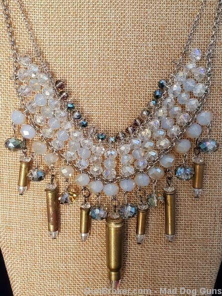 Bullets, Crystals & Bling Necklace. Handmade. 1 of a Kind. N1. *REDUCED*-img-1