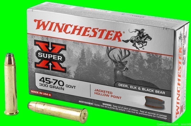 Winchester 45-70 Gov 300 gr JHP Brass Case 20 Round Box X4570H FRESH BATCH!-img-0