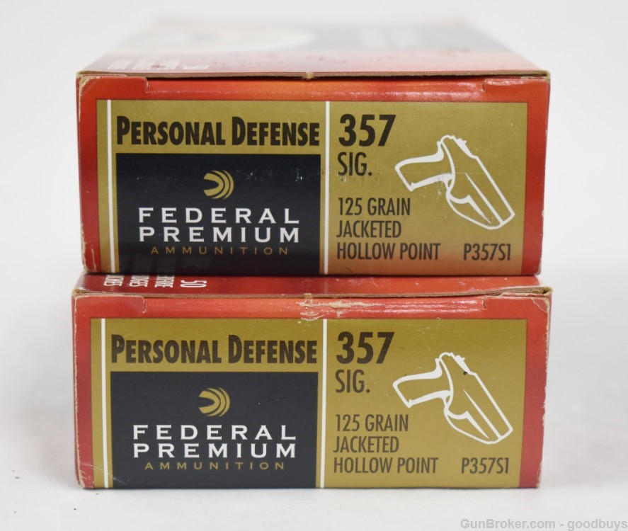 FEDERAL 357 SIG 125GR HST JHP P357S1 100 ROUNDS (2) BOXES 357SIG AMMO SALE-img-2