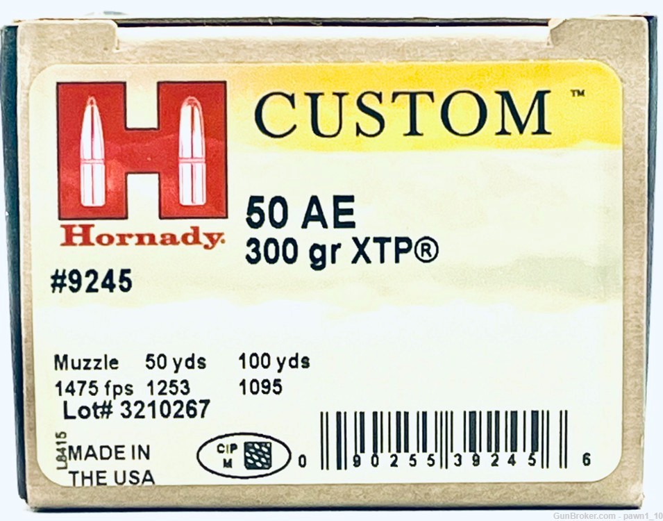 Hornady Custom 50 AE 300 grain XTP 20 rounds Boxes (6 BOXES)-img-8