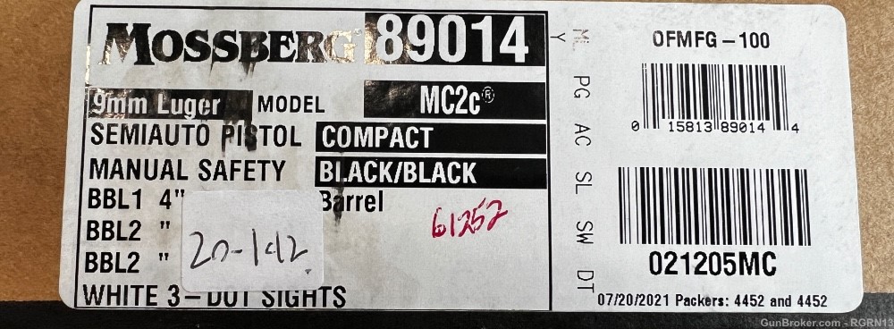 MOSSBERG MC2c Compact 9mm 3.9” Barrel * Factory New-img-8