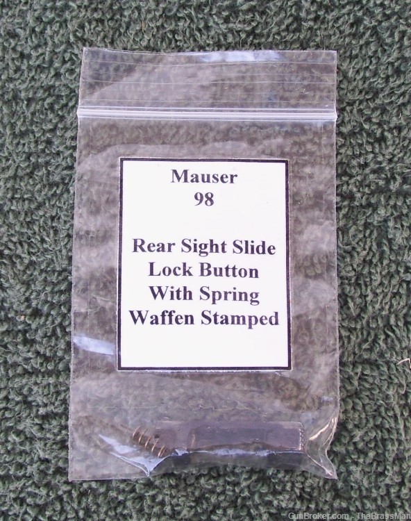 Mauser 98 Rear Sight Slide Lock Button w/Spring-img-0