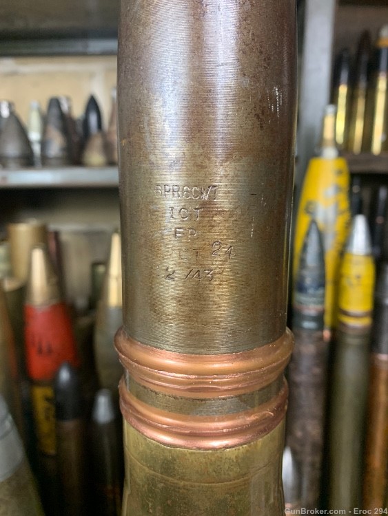 Rare WW2 British 6pdr 57mm HE AA round -img-1