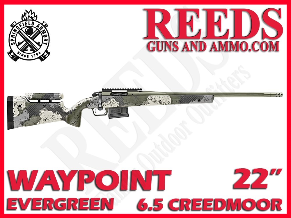 Springfield 2020 Waypoint Adj Steel Evergreen 6.5 Creedmoor BAW92265CMGA-img-0