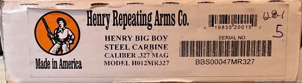 Henry Big Boy .327 Federal large loop carbine unfired in original box-img-0