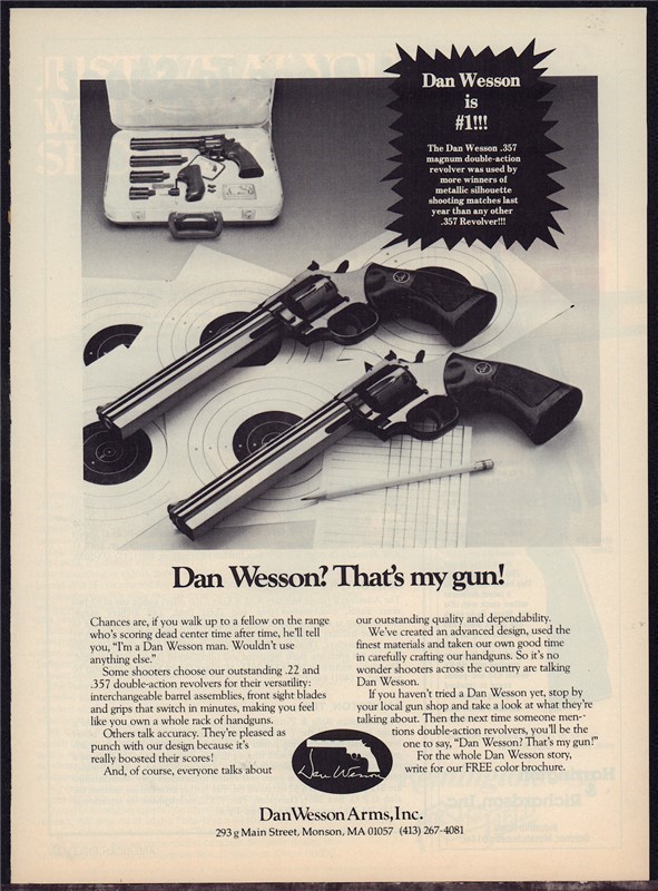 1981 DAN WESSON .22 .357 Double Action Revolver PRINT AD-img-0