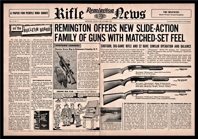 1957 REMINGTON 870 760 572 Shotgun Rifle PRINT AD-img-0