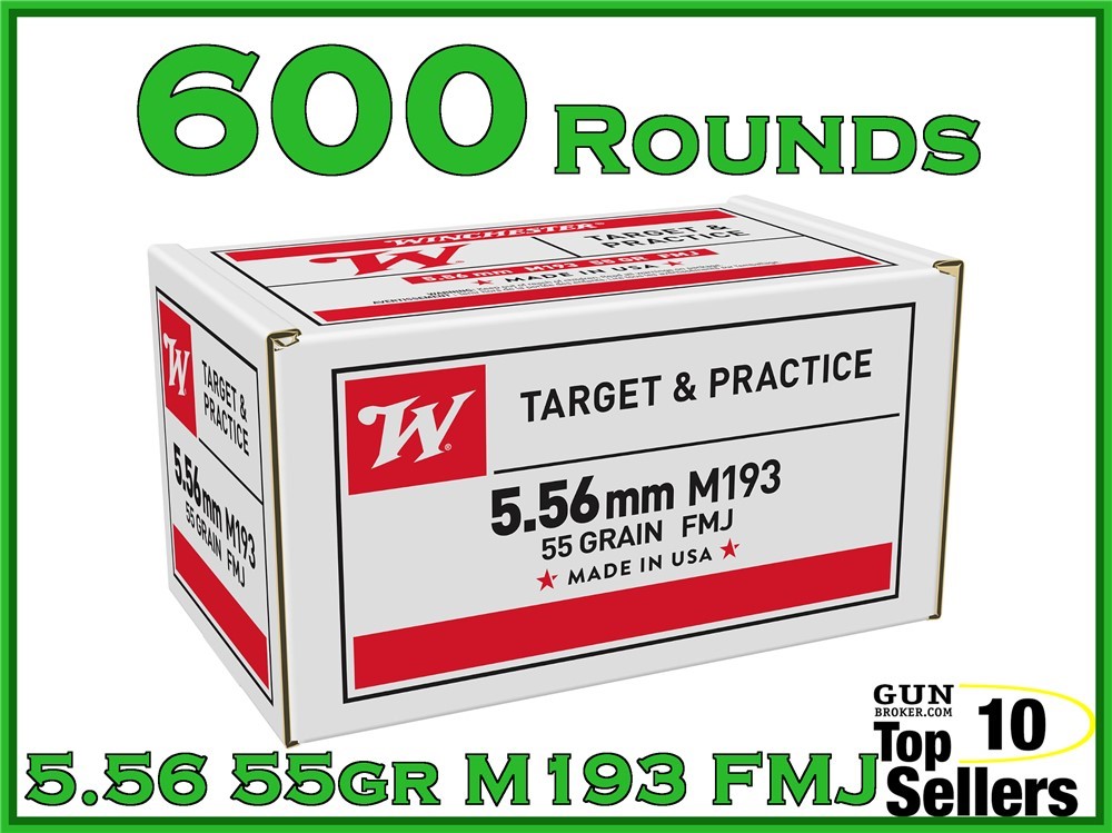 Winchester 5.56 Ammo M193 55GR FMJ 600RD CASE-img-0