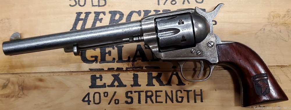 NIB Custom 101st / 2/17 Cav UBERTI Cimarron Model P 45LC Army Revolver 7.5”-img-0