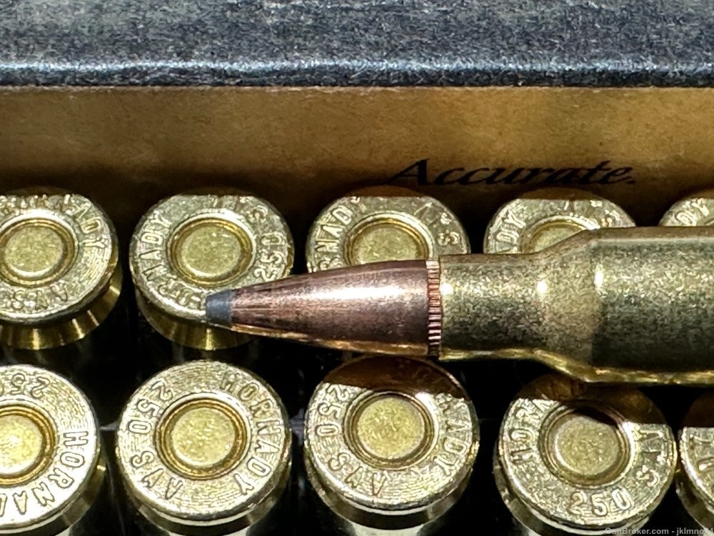 40 rounds of Hornady 250 Savage 100 grain InterLock brass cased rifle ammo-img-2