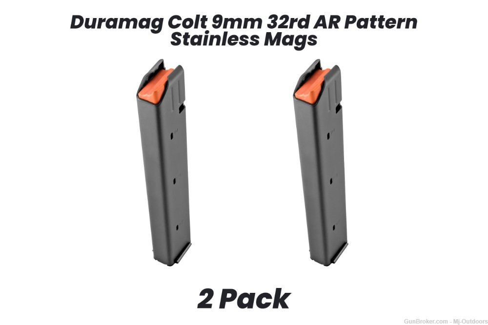 DURAMAG 9MM Magazine: 32 Rounds, Fits Colt Pattern AR Rifles | SS 2 Pack-img-0