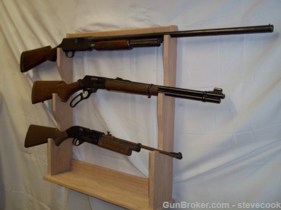 3 Gun Rack for Wall, Mantle or Trade Show Unfinished-img-3