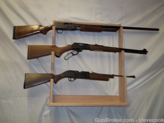 3 Gun Rack for Wall, Mantle or Trade Show Unfinished-img-4