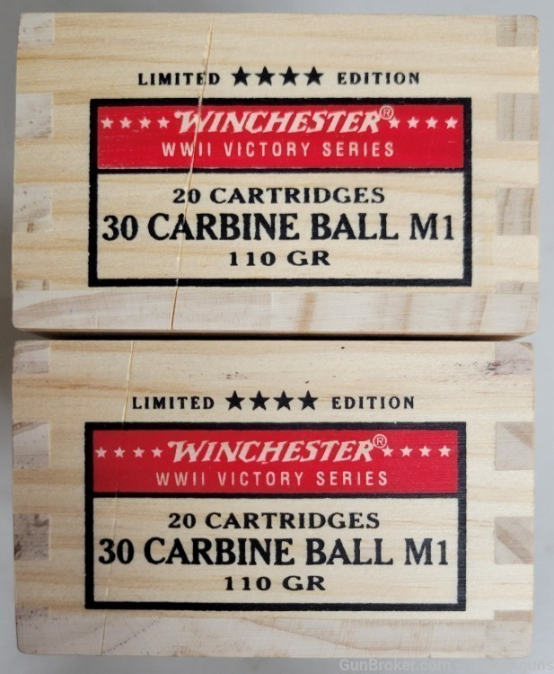 Winchester WWII Victory Series .30 Carbine Ball M1 110gr lot of 40rds-img-0