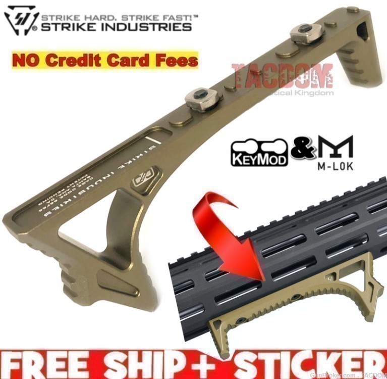 Strike Industries Curved LINK FDE AR15 Angled FOREGRIP Fore Grip Forward-img-0