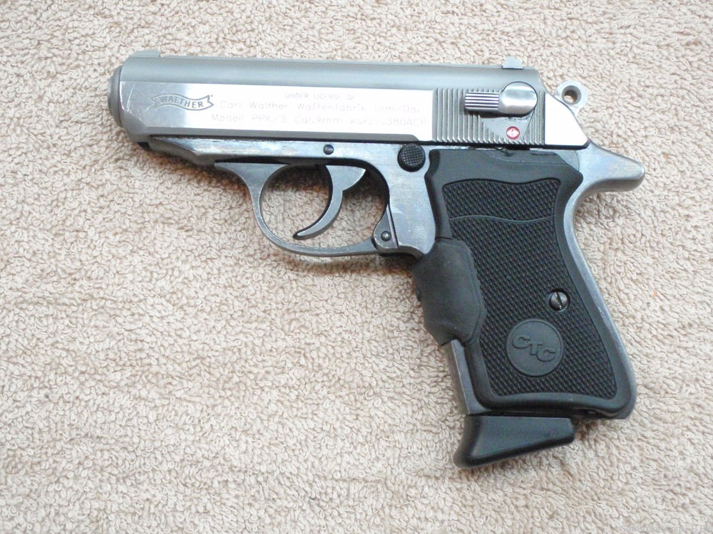 WALTHER PPK/S-1 by S&W with Crimson Trace Lasergrip 380ACP Very Good Cond-img-1