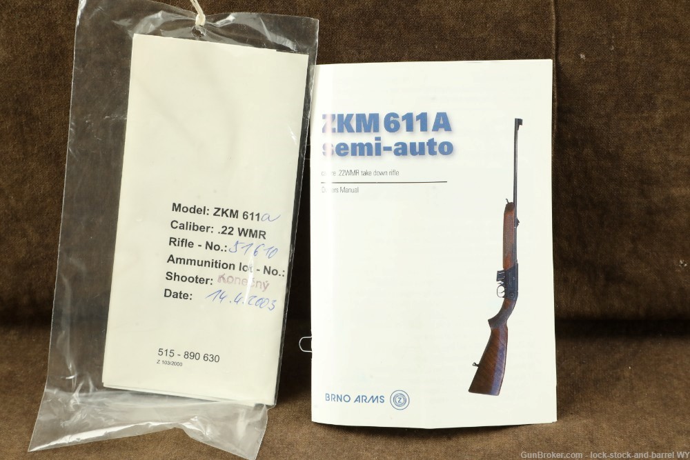 CZ Zbrojovka Brno ZKM-611A ZKM611A .22 Winchester Mag Semi-Auto Rifle, 2003-img-35