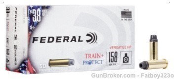 100 Rounds Federal Train + Protect 38 Special 158 gr Versatile Hollow Point-img-1