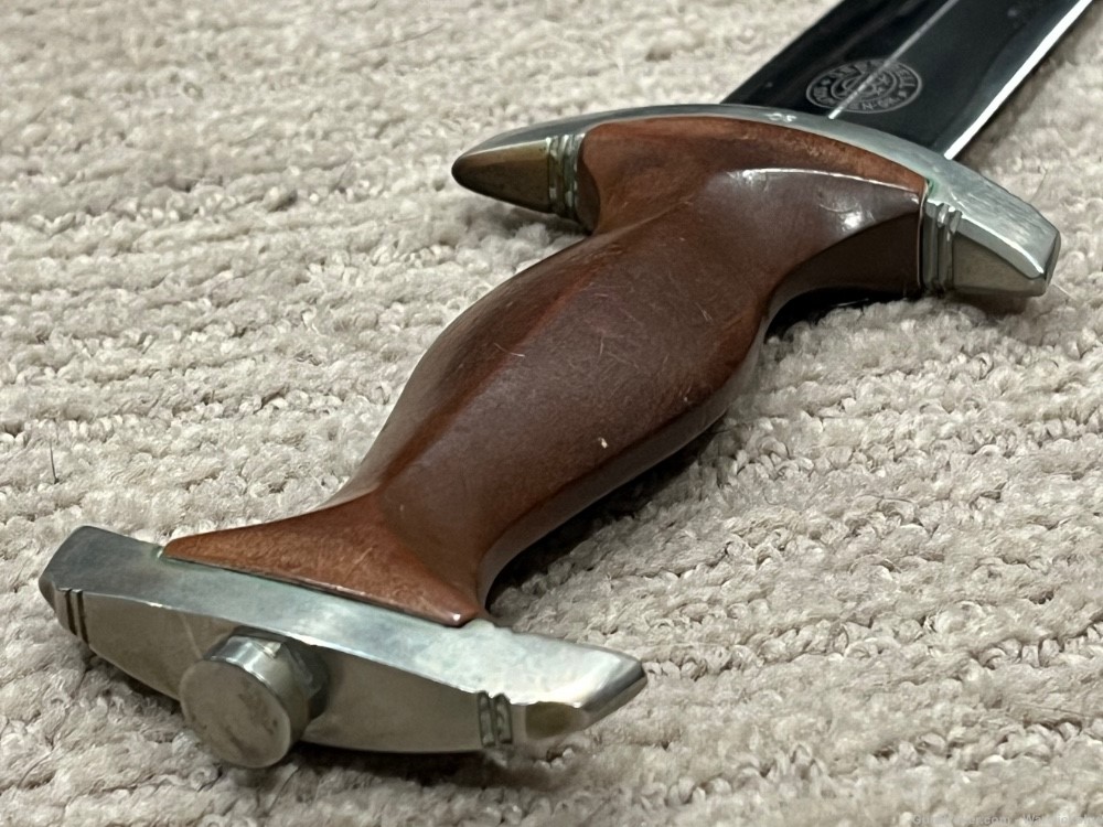 German WW2 Brown SA Dagger w/Early RARE Maker, Anodized Scabbard, NR-img-12