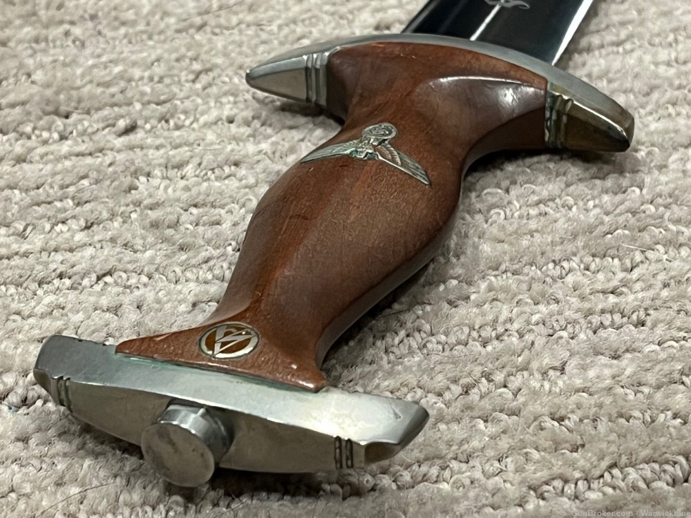 German WW2 Brown SA Dagger w/Early RARE Maker, Anodized Scabbard, NR-img-11