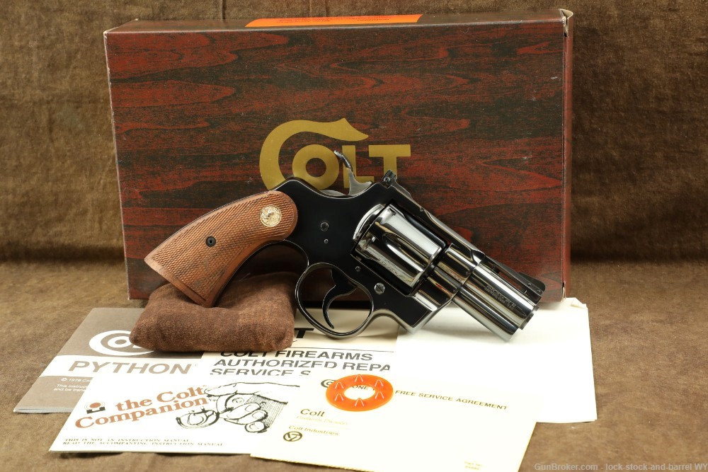 Colt Python Model I3620 2.5” Blued .357 Magnum SA/DA Revolver & Box, 1979-img-2