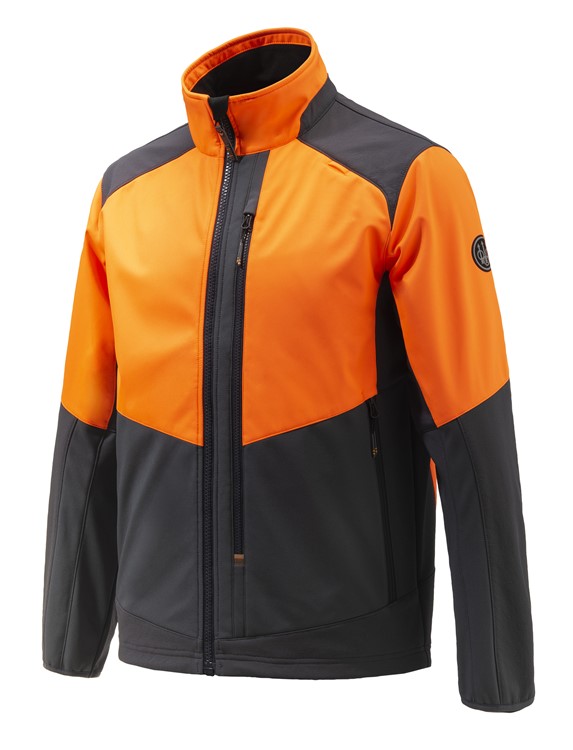 BERETTA Butte Softshell Jacket, Color: Ebony & Orange H.V., Size: XL-img-0