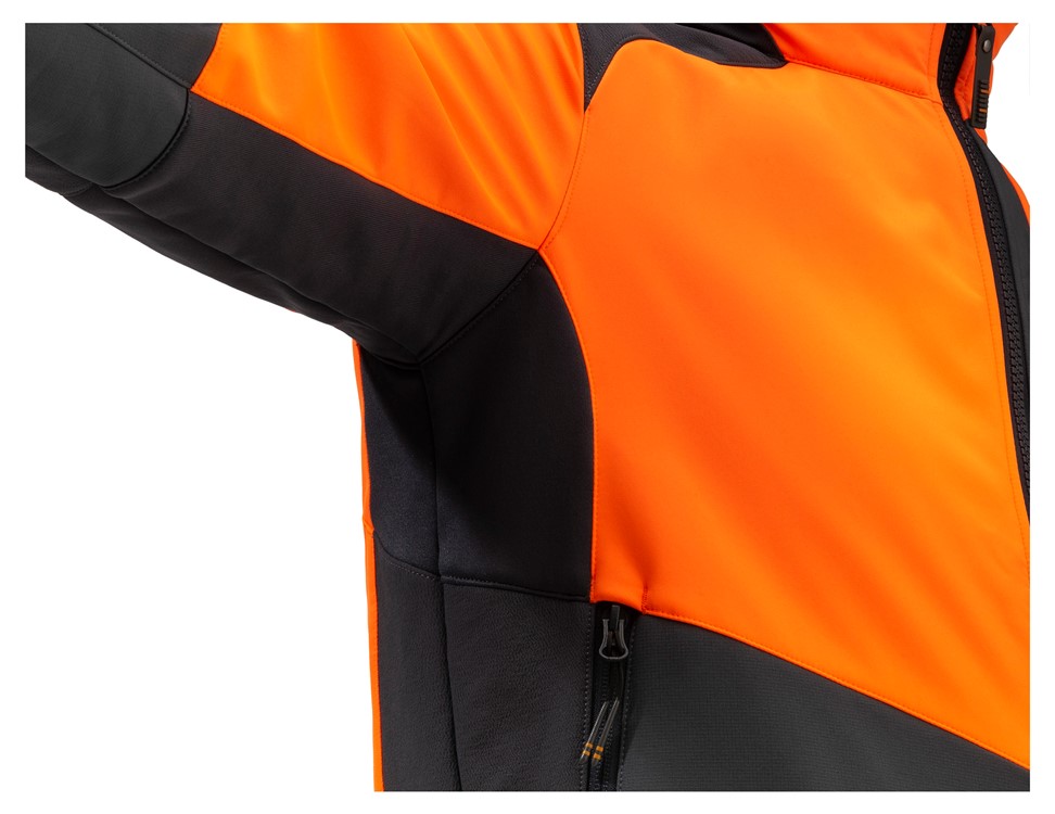 BERETTA Butte Softshell Jacket, Color: Ebony & Orange H.V., Size: XL-img-4