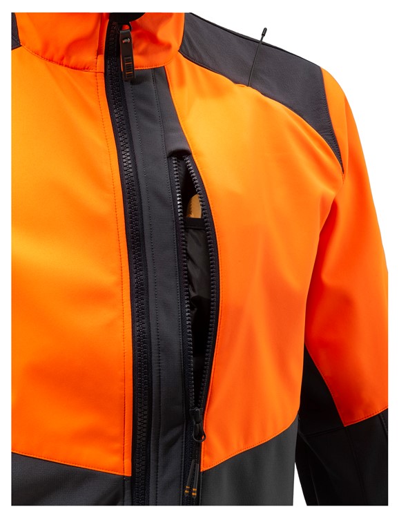 BERETTA Butte Softshell Jacket, Color: Ebony & Orange H.V., Size: XL-img-2