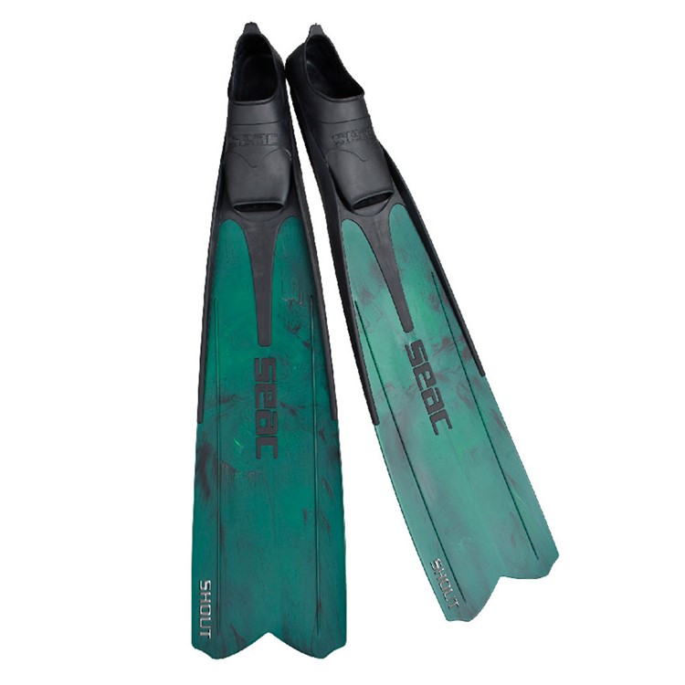 SEAC Apnea Fins, Shout, Color: Green Camouflage, Size: 8-8.5 0710044216476A-img-0