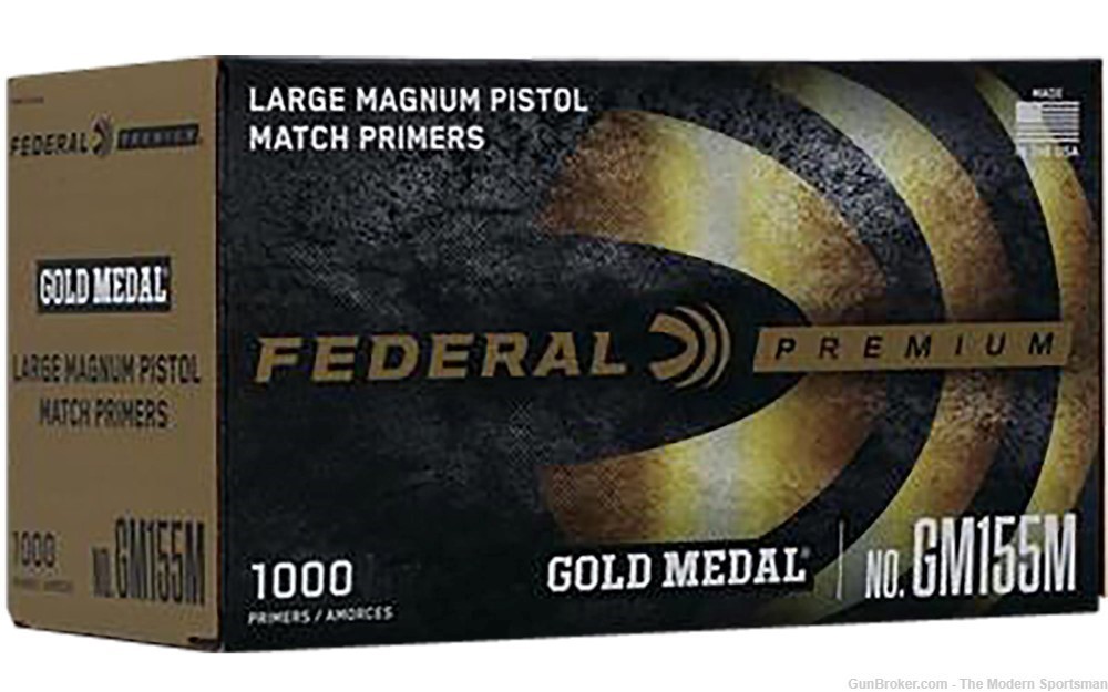 Federal Large Magnum Pistol Match Primers Gold Medal 1000ct-img-0