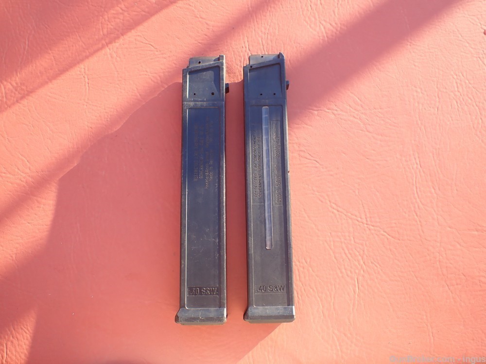 (2 TOTAL) HECKLER & KOCH HK UMP 40S&W FACTORY 30 ROUND MAGAZINE L.E. MARKED-img-0