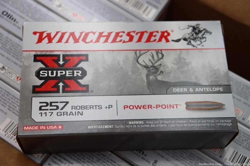 Winchester Power Point 257 ROBERTS Rifle Ammunition 200RD Ammo Case 117GR-img-2