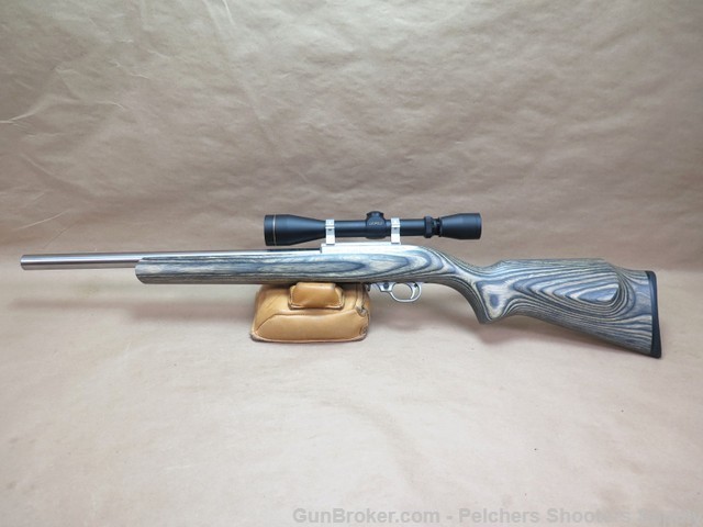 Ruger 10/22 22lr Heavy Match Stainless Barrel with Leupold Vari X 3x9 Scope-img-5