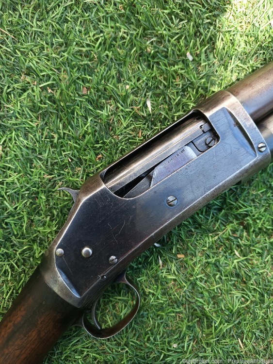 CODY verified 1st Year, 95% BLUE 1897 Winchester SHORT bbl riot SHOTGUN -img-10