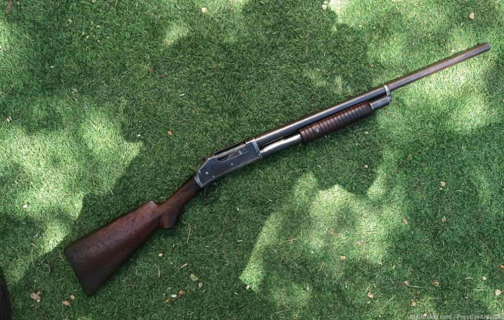 CODY verified 1st Year, 95% BLUE 1897 Winchester SHORT bbl riot SHOTGUN -img-0
