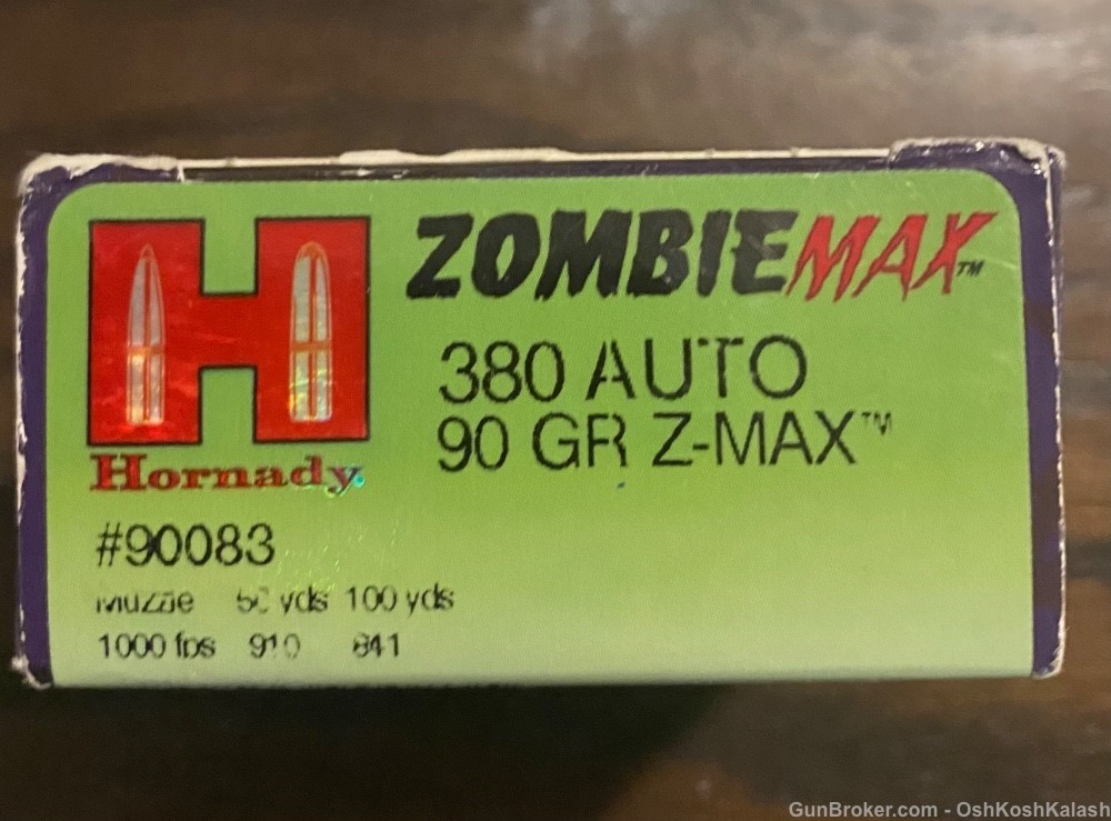 Zombie Max by Hornady 380 ACP 25 Rounds-img-2