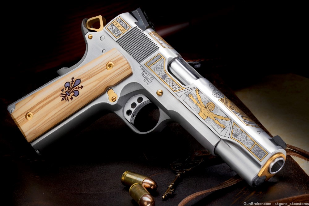 SK CUSTOMS GOLD SERIES 113 of 25 FOUR GUN AUCTION W ENGRAVED MASERIN BLADE-img-5