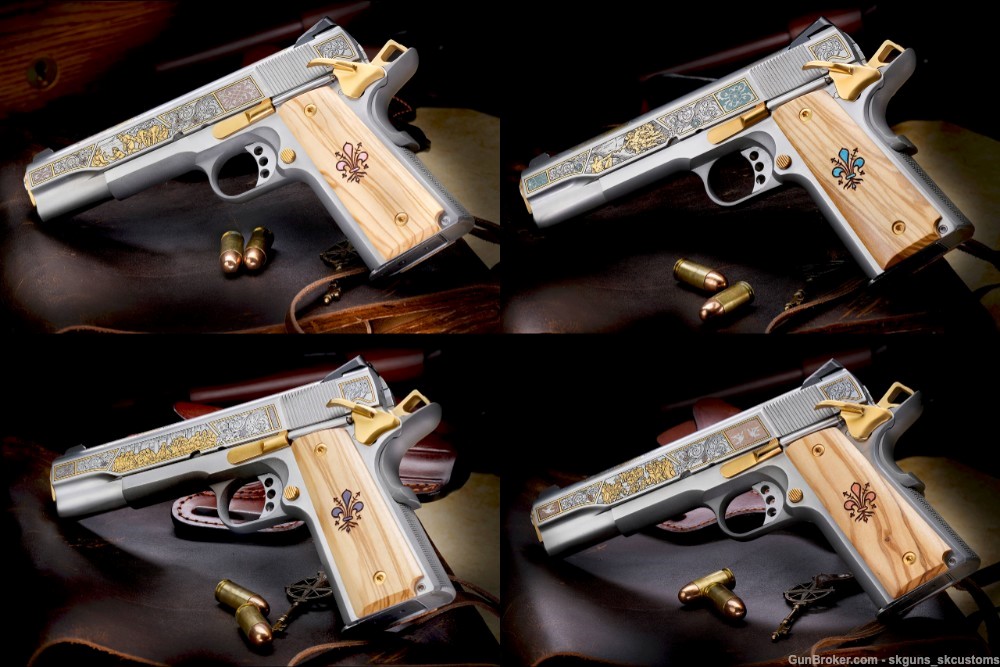 SK CUSTOMS GOLD SERIES 113 of 25 FOUR GUN AUCTION W ENGRAVED MASERIN BLADE-img-2