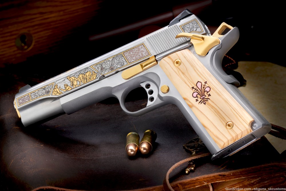 SK CUSTOMS GOLD SERIES 113 of 25 FOUR GUN AUCTION W ENGRAVED MASERIN BLADE-img-11