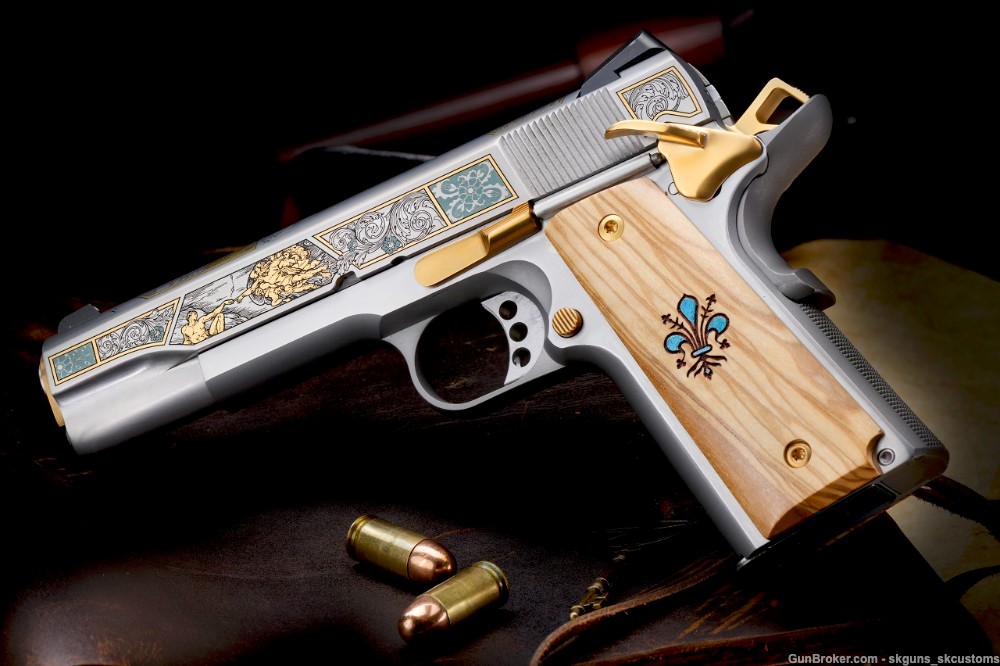 SK CUSTOMS GOLD SERIES 113 of 25 FOUR GUN AUCTION W ENGRAVED MASERIN BLADE-img-8