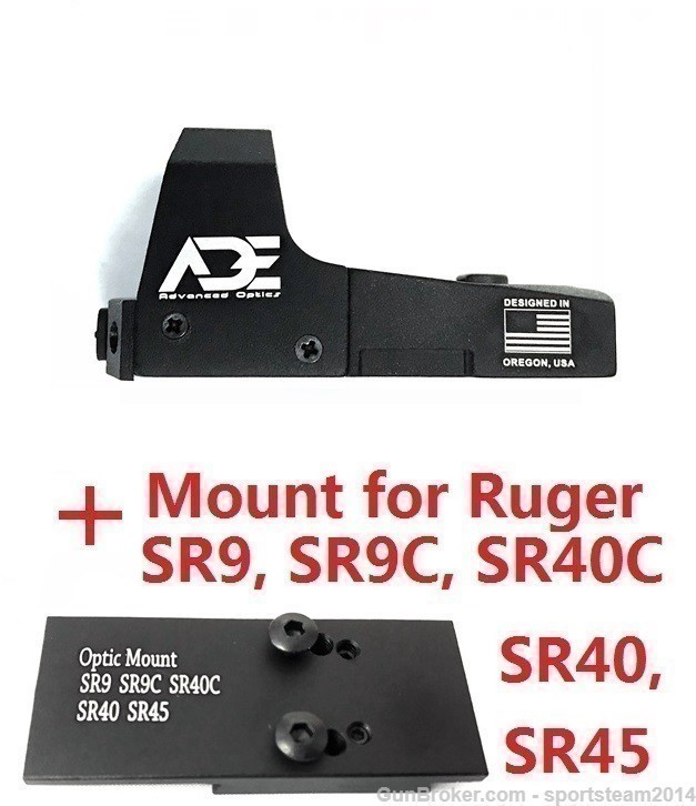 ADE RD3-006B GREEN Dot Sight + RUGER SR9,SR9C,SR40C,SR40 mounting plate-img-0