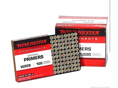 209 winchester shotshell primers 1000 count no cc fee/flat rate shipping 